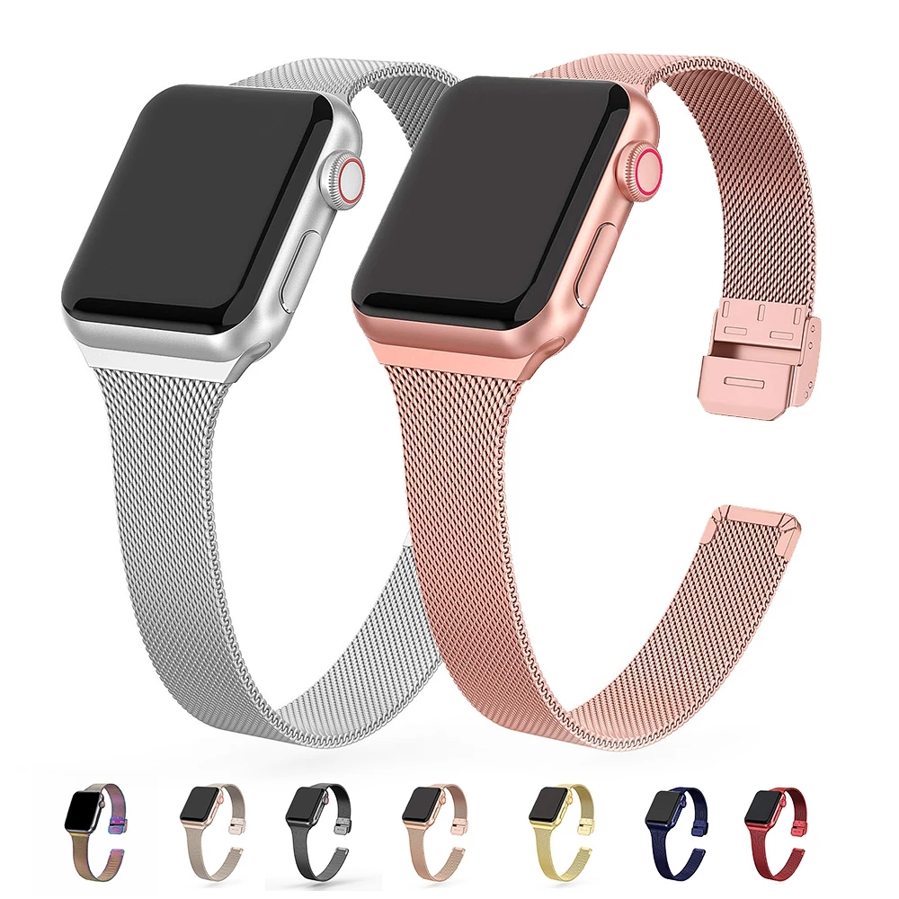 Mesh Coil Strip - ตาข่ายสแตนเลสสําหรับ Apple Watch Band 38 มม.40