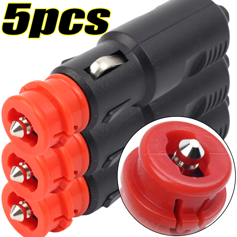 Accessories Experts Vape - ปลั๊กจุดบุหรี่ในรถยนต์แบบสากล 12V-24V อะแดปเตอร์ซ็อกเก็ตอเนกประสงค์สำหรับชาร์จอุปกรณ์อิเล็กทรอนิกส์ อุปกรณ์เสริมในรถยนต์แบบเรียบง่าย 1-5 ชิ้น
