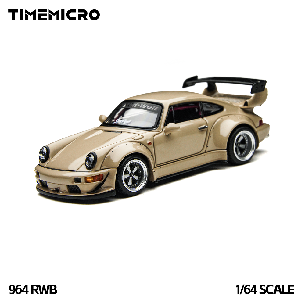 Battery Case Storage - TimeMicro1:64 RWB 964 ชุดกล่องของขวัญสีเบจ รถโมเดลอัลลอยหล่อขึ้นรูป ของเล่นสะสมสำหรับตั้งโชว์