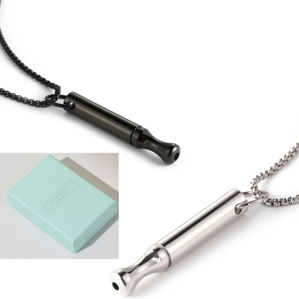Accessories For Vaping - สร้อยคอไทเทเนียมสตีลช่วยหายใจ ลดความวิตกกังวล ช่วยเลิกบุหรี่ ช่วยเลิกสูบบุหรี่ไฟฟ้า สร้อยคอช่วยผ่อนคลาย พร้อมกล่องของขวัญ